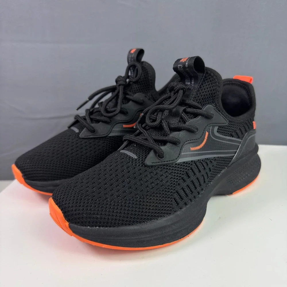 BAAS PLOA Mens Size 5.5 Black Orange Athletic Trail Running Shoes Sneakers